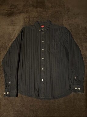 Supreme Jacquard Stripe Twill Button Down Shirt Black FW20